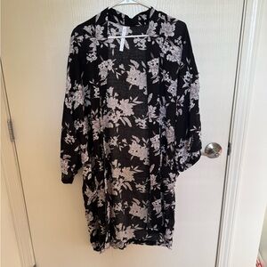 Spiritual Gangster Women’s 100% Rayon Floral Lightweight Kimono Black Summer OS